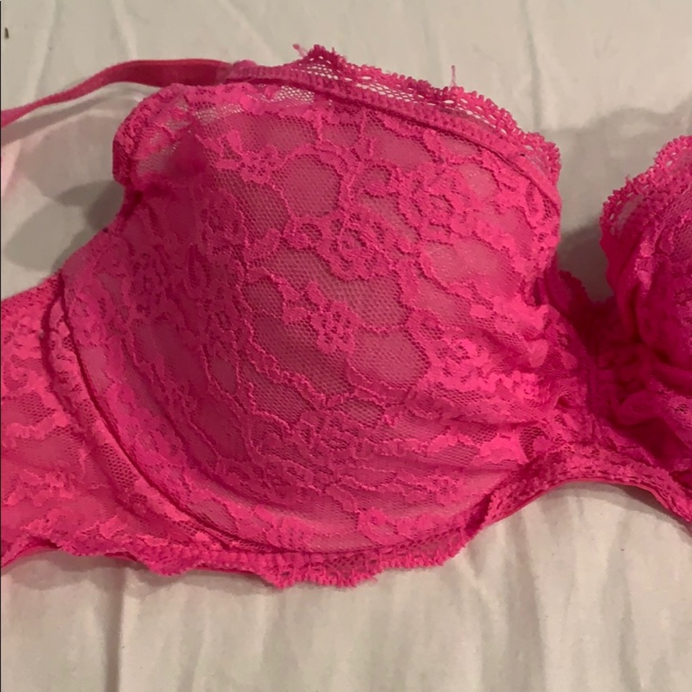 Hot pink lacy Victoria’s Secret bra